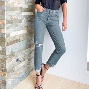 NWT Agolde Jamie Distressed High-Rise Jeans